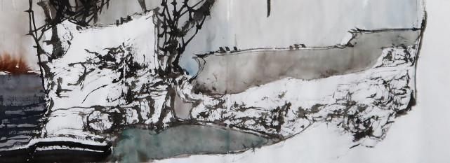 竹石$鉴赏:韦智杰原创作品《竹石图》,笔力遒劲,意蕴悠长