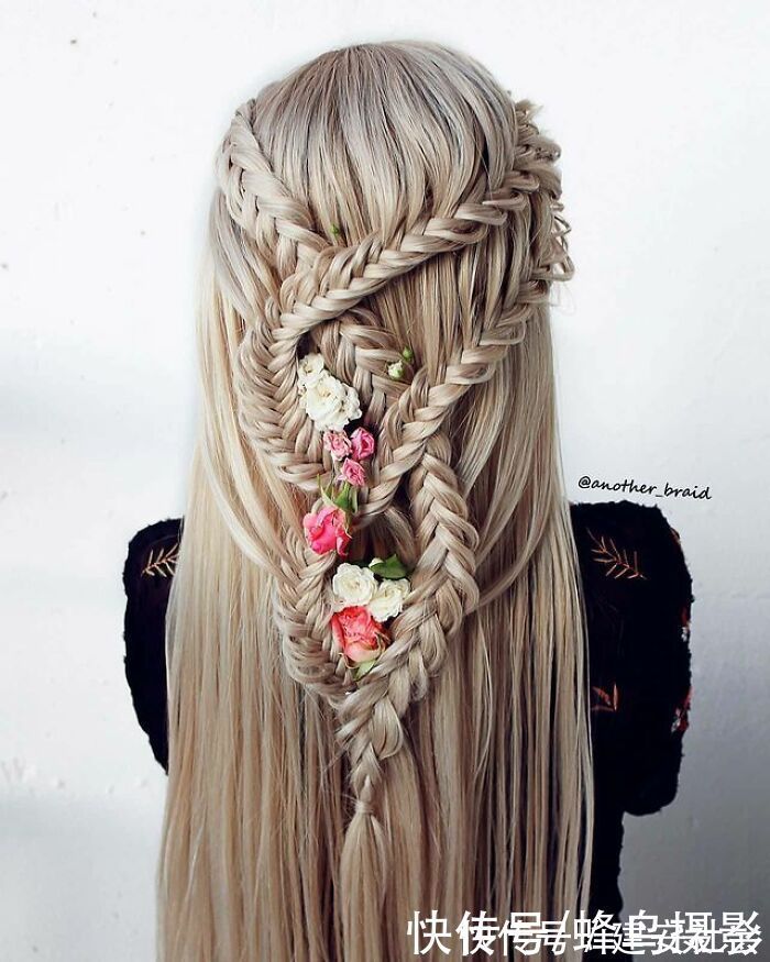 发型 65张编发照片,这哪是编头发分明是画画,图3这发型一次要半天