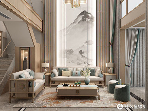 装修|发现一户很有品味的中式样板房，两层复式楼，格局好，装修很高级