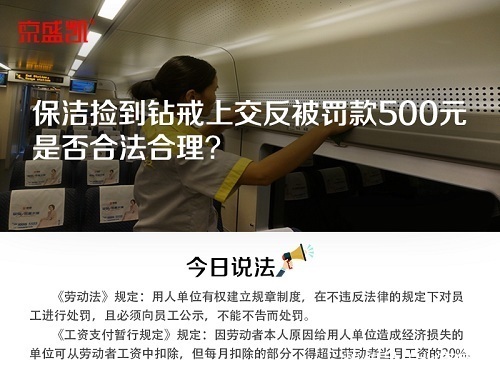 保洁捡到一克拉钻戒上交反被罚款500元|今日说法 | 罚款