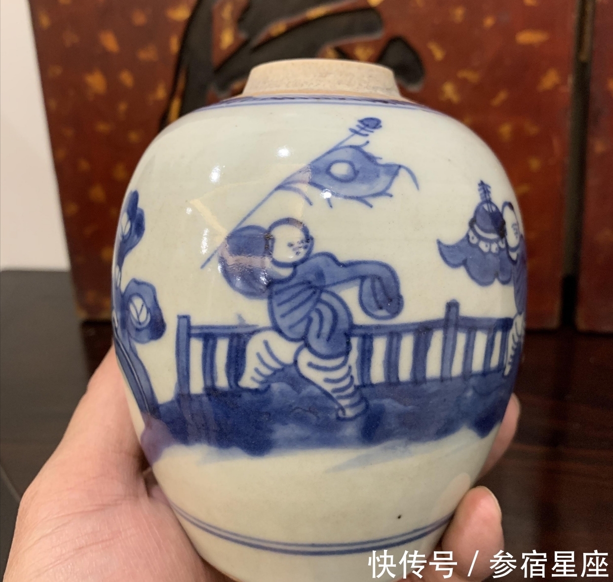 明代#顺治青花罐，绘画承前启后