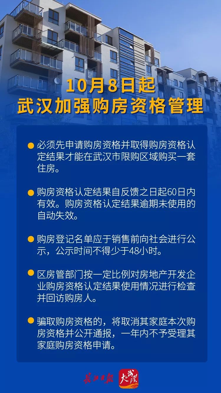 通知|10月8日起，武汉加强购房资格管理，政策解读来了