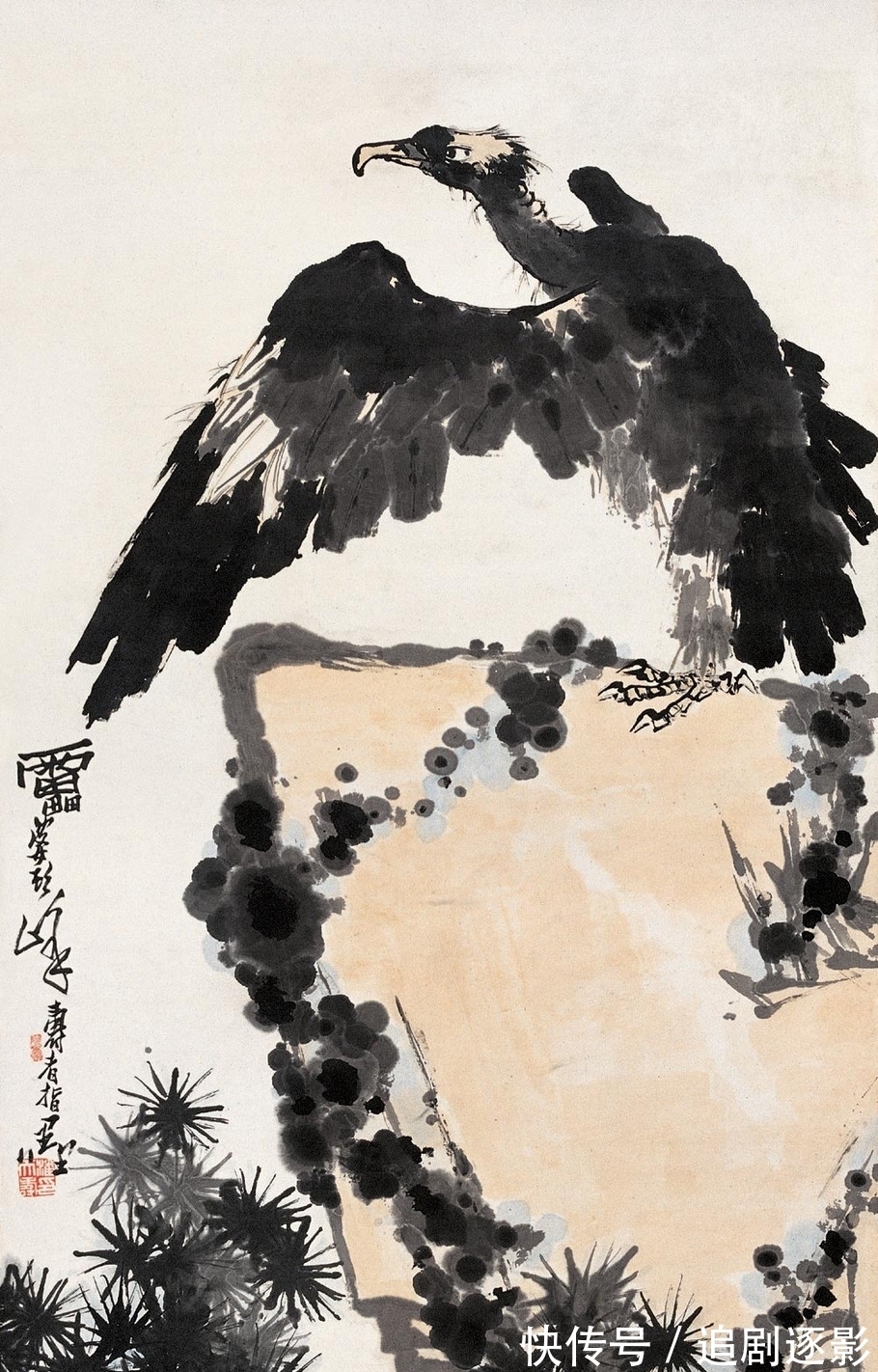 鹰石图$朱祖国与潘天寿的不解之缘