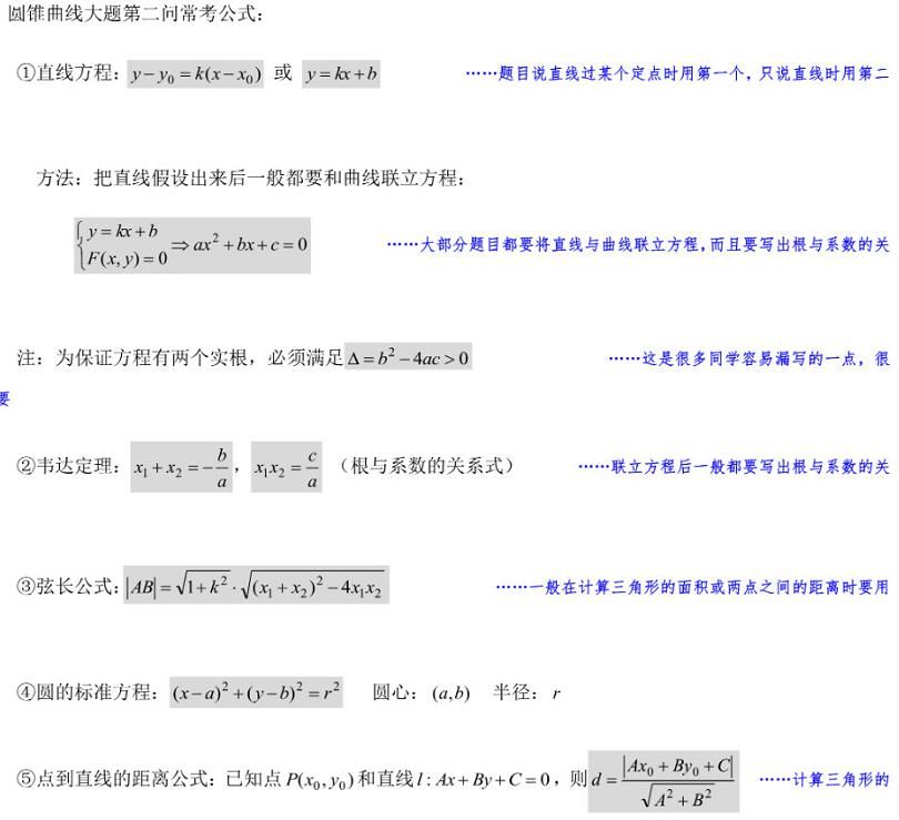 各题型通用答题模板+必背公式