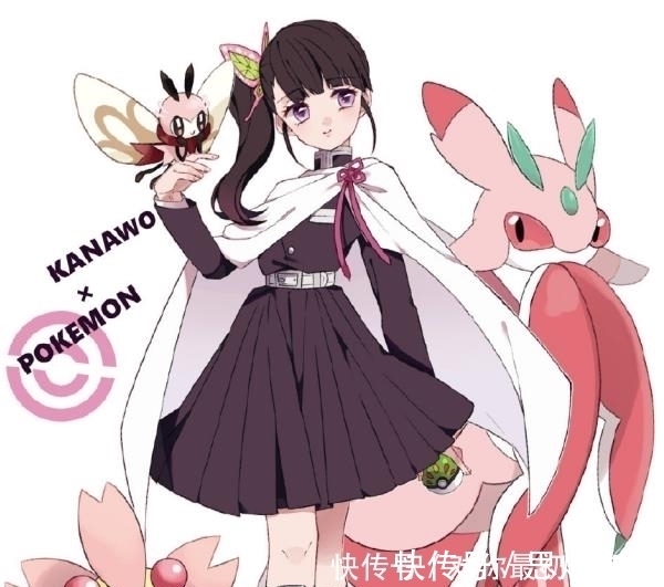 小精灵|鬼灭之刃×宝可梦，我妻善逸匹配皮卡丘，蝴蝶忍同类型精灵很可爱