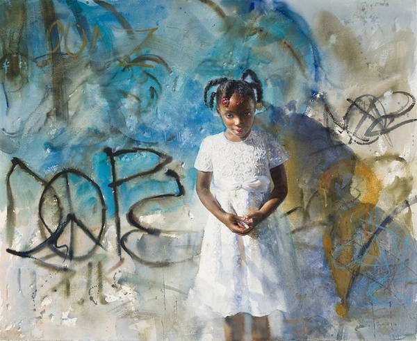 画标$美国水彩人物画家玛丽怀特:一张A4大小的水彩画标上万美元