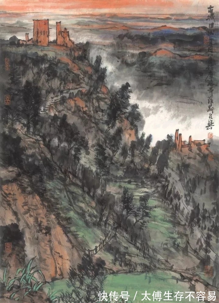 岭南!广州美院|陈水兴画山水,有七月流火的印象