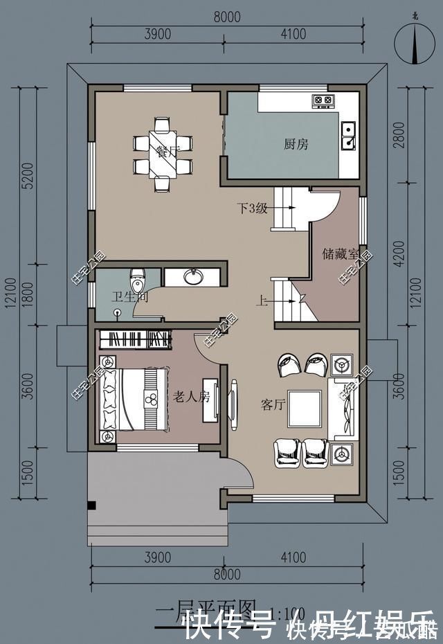 参考造价|精选5套占地100多平的农村户型图,第3套尤其适合东北地区自建
