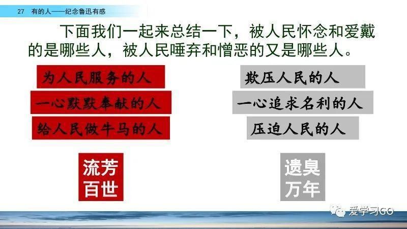 部编版六年级上册第27课《有的人——纪念鲁迅有感》图文讲解+知识要点