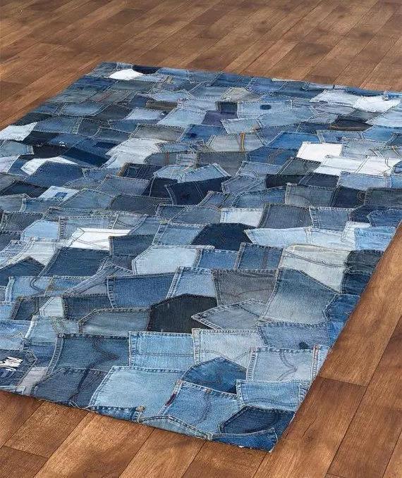 教程|家里的旧牛仔,不用扔,巧利用改造成地毯,美观又实用!附教程