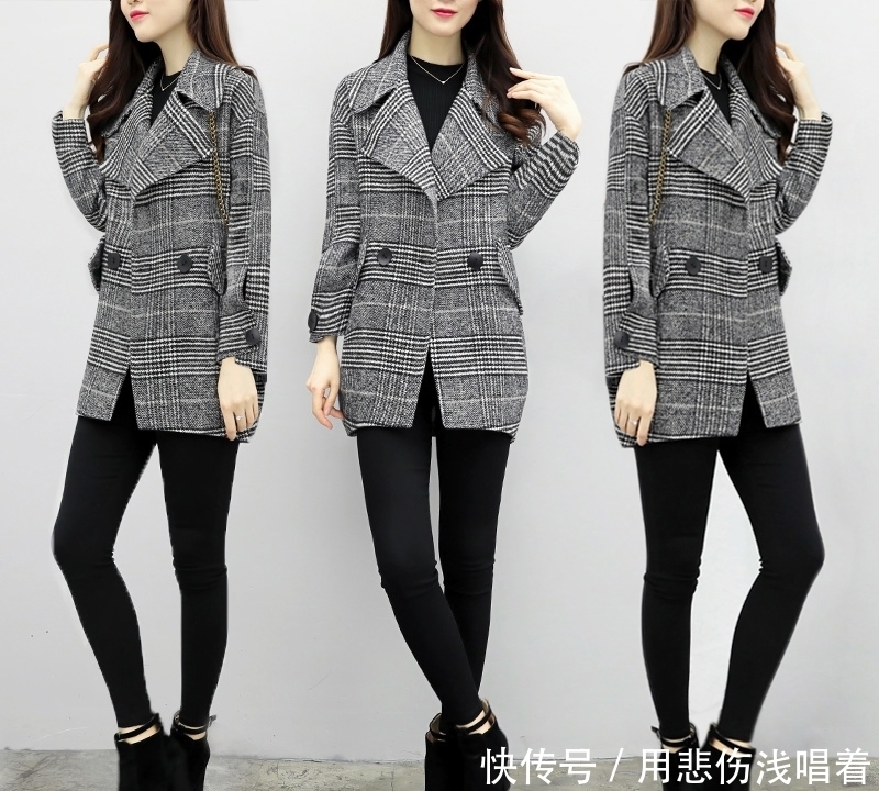 冬季新款宽松毛呢外|大年初一怎么穿?建议大家:毛呢大衣+烟管裤+短靴,人人买得起