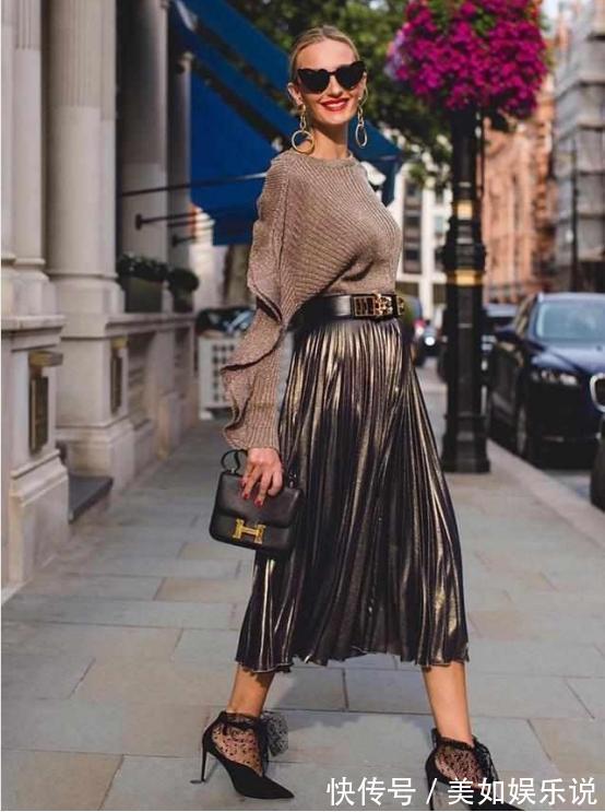 下半身|毛衣+半裙，这才是40岁+女性的时髦穿搭！优雅又气质