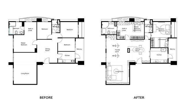结构|这才是生活,他买下143㎡大平层,保留一间卧室,只为住着舒适
