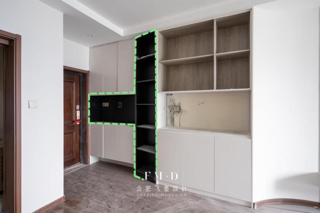 占地|决定了,玄关和餐厅就打一体柜,三段式收纳占地不到1㎡,实用