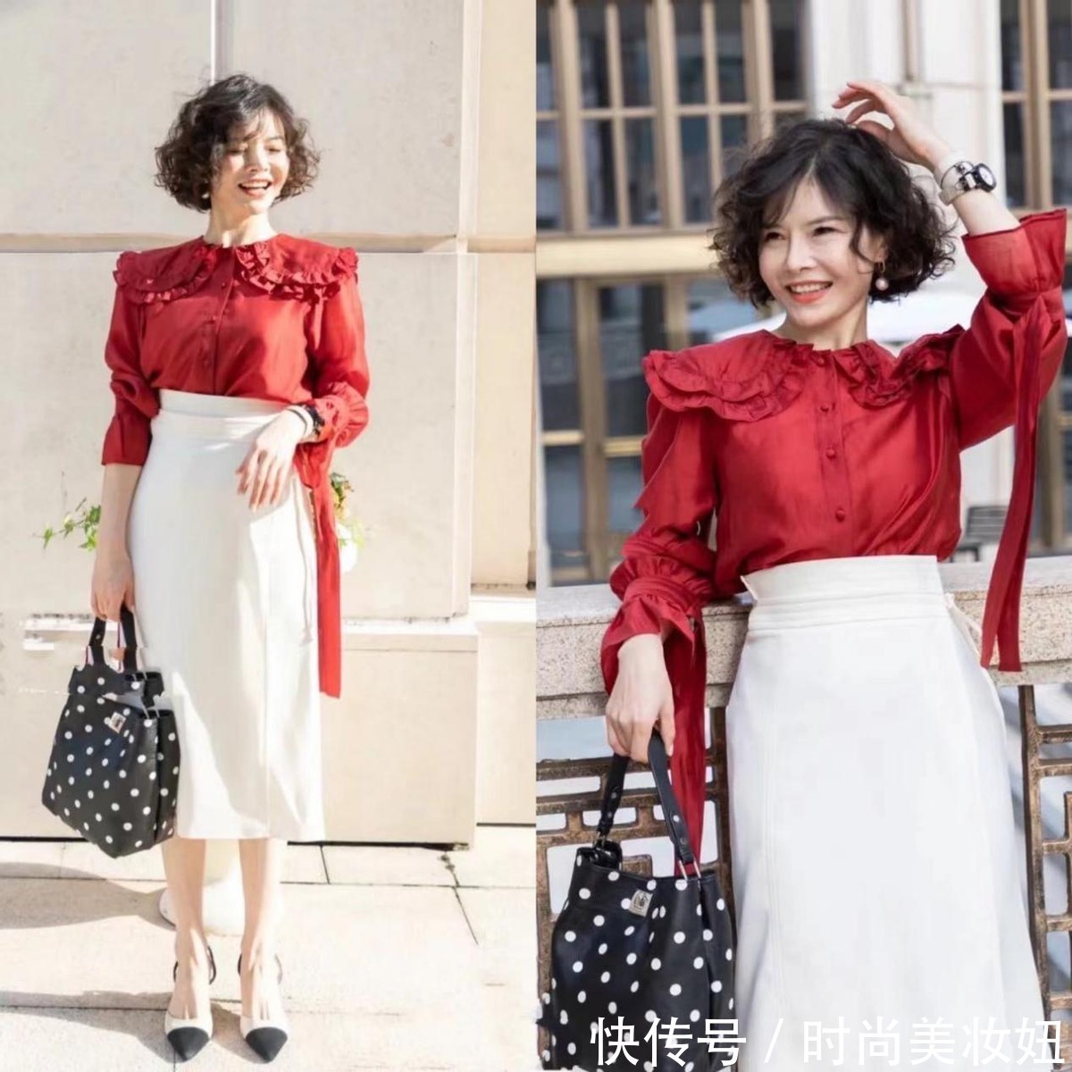 大长腿|四五十岁的女人,别穿得太老气,学她的搭配俏皮减龄还洋气