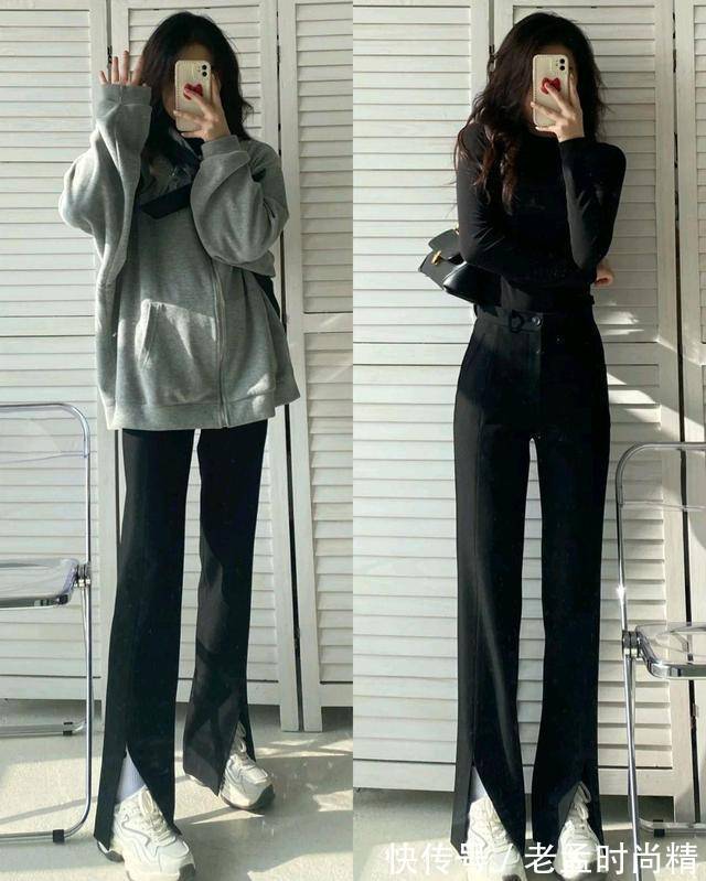 女人味 经典百搭款裤装,简约西装裤能穿出女人味,高腰开叉裤今年最流行