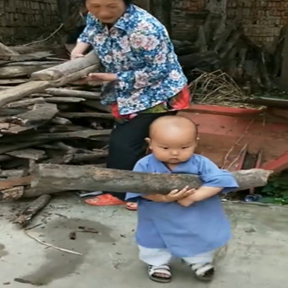 发生|一岁宝宝帮奶奶搬木头，接下来发生的一幕，把奶奶逗的哈哈大笑