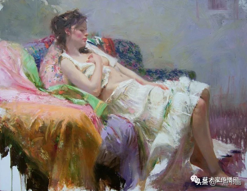 油画!皮诺德埃尼的油画人物,色彩斑斓,动静结合,光彩照人