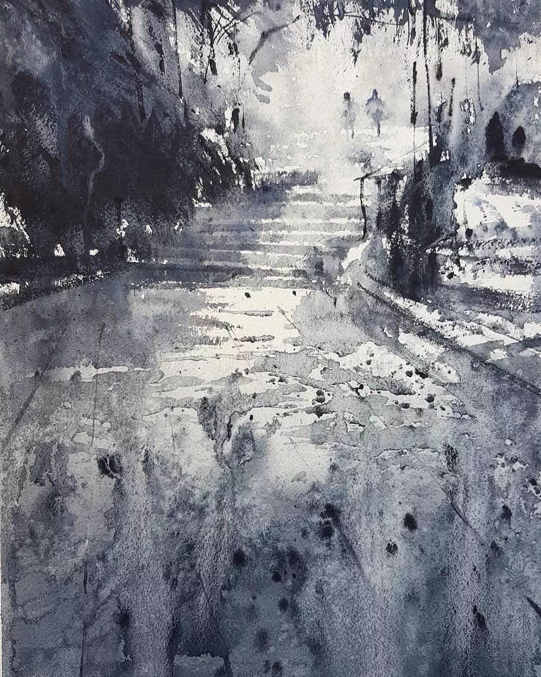 画家&秘鲁画家 尼古拉斯 水墨淋漓的水彩画