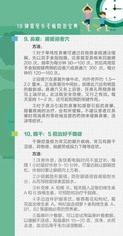 组图|人吃五谷杂粮难免会生病，一组图告诉你18种常见小毛病的解决方法