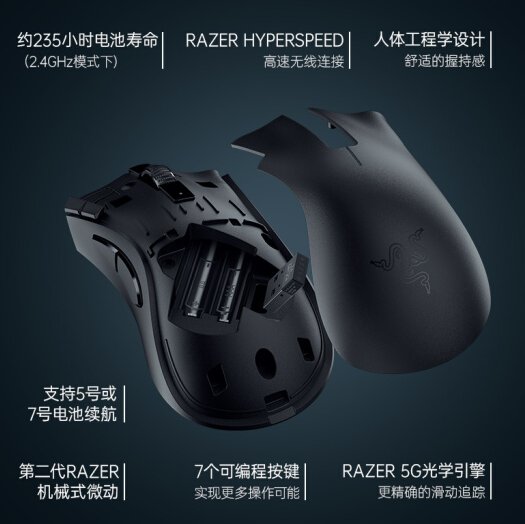 鼠标|雷蛇发布炼狱蝰蛇 V2 X 极速版鼠标：蓝牙模式下续航 615 小时