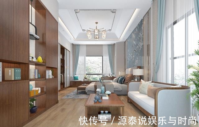 胡桃木|男主坚持要装中式风，以胡桃木搭配灰色调，效果出来引太多人模仿！