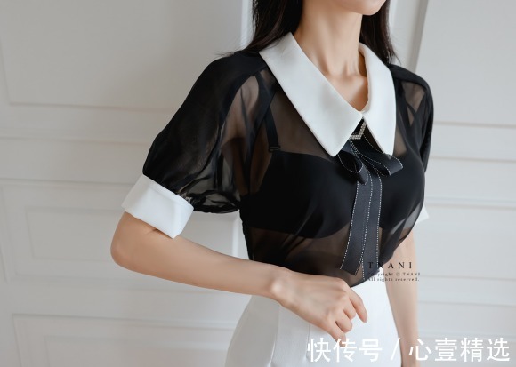 搭配|女神孙允珠高清时尚搭配：墨雅秋寒絮黑微透甜美小洋裙