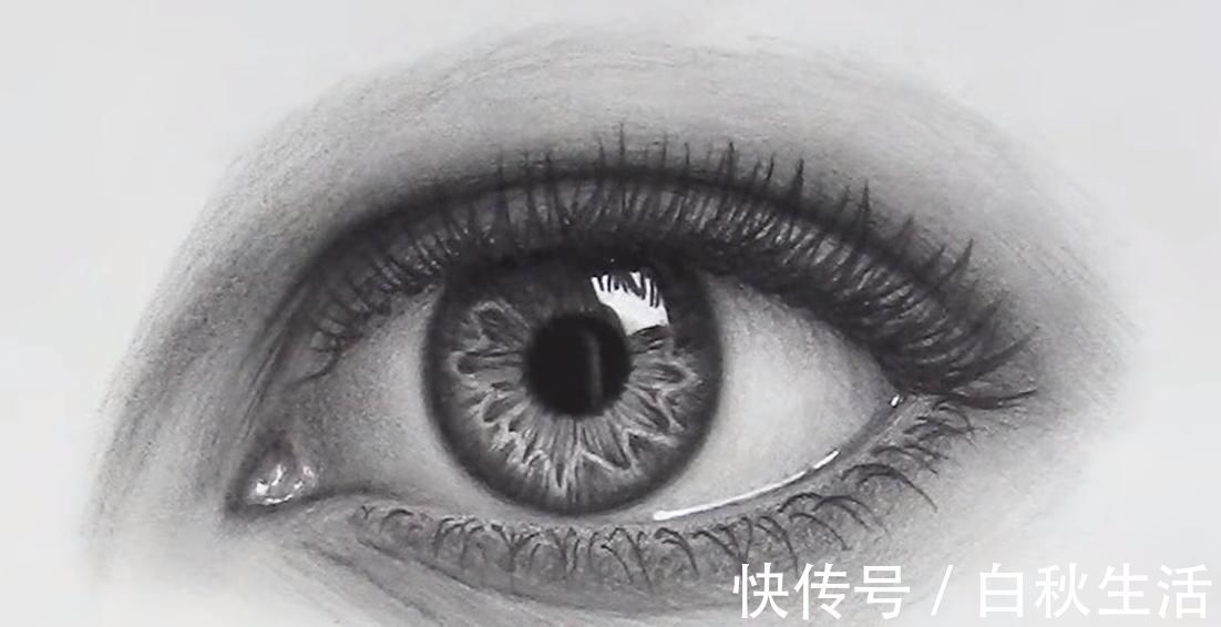 瞳孔$学画素描:逼真的眼睛怎么画?掌握好这几个步骤,一学就会!