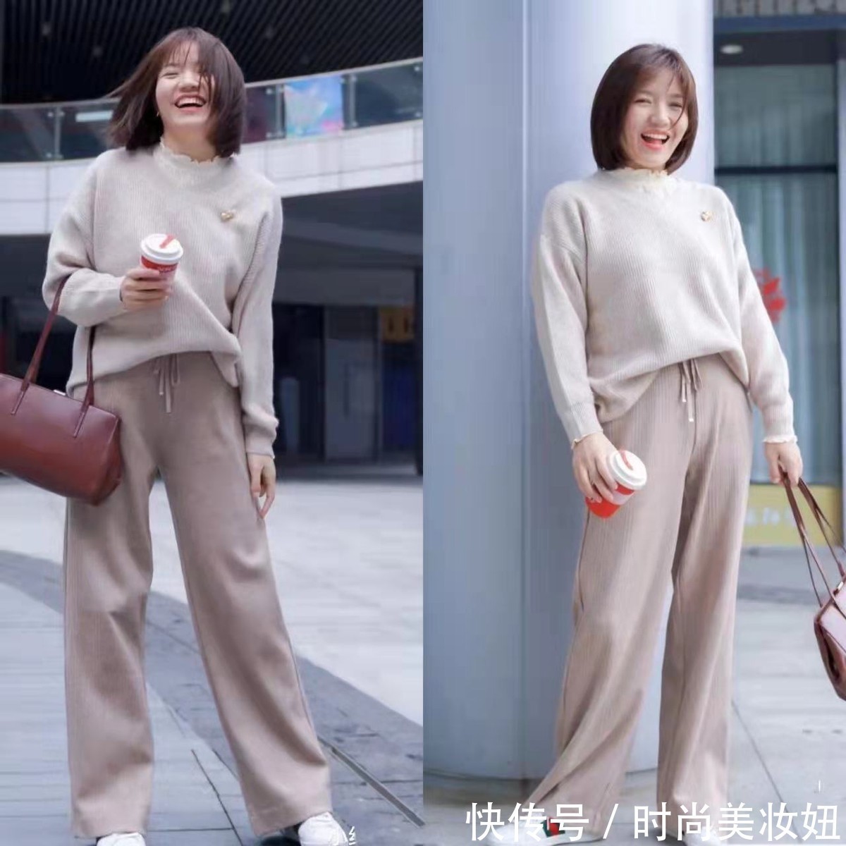 大衣|这才是“微胖”女生该有的穿搭,实用显瘦就算,还超显腿长