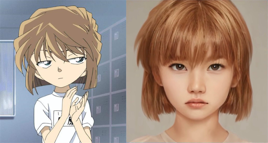 步美|名侦探柯南:少年侦探团被AI还原,柯南缺乏灵气,灰原哀又萌又酷