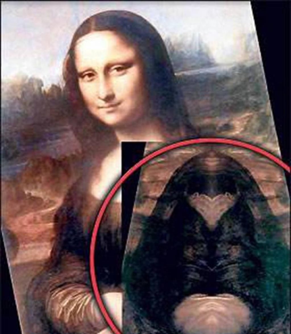 蒙娜丽莎的微笑#蒙娜丽莎的秘密,分层扫描后,发现画作竟然分四层,出现四种动物