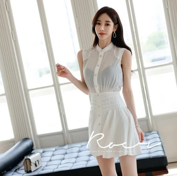 梦幻牛奶萱白无袖衬衣裙|美图欣赏：孙允珠，光曦梦幻牛奶萱白无袖衬衣裙