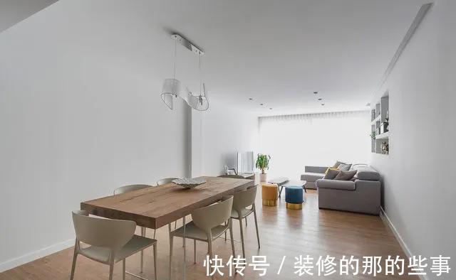 客餐厅|152㎡装修有舍有得,客餐厅不打柜子,看起来空无一物,反而敞亮
