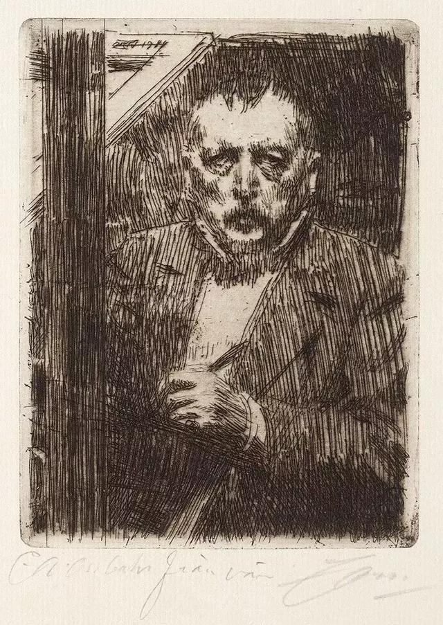 素描&20世纪初北欧著名素描大师,寥寥数笔就能捕捉到人物的神态,被誉为“线条的指挥家”