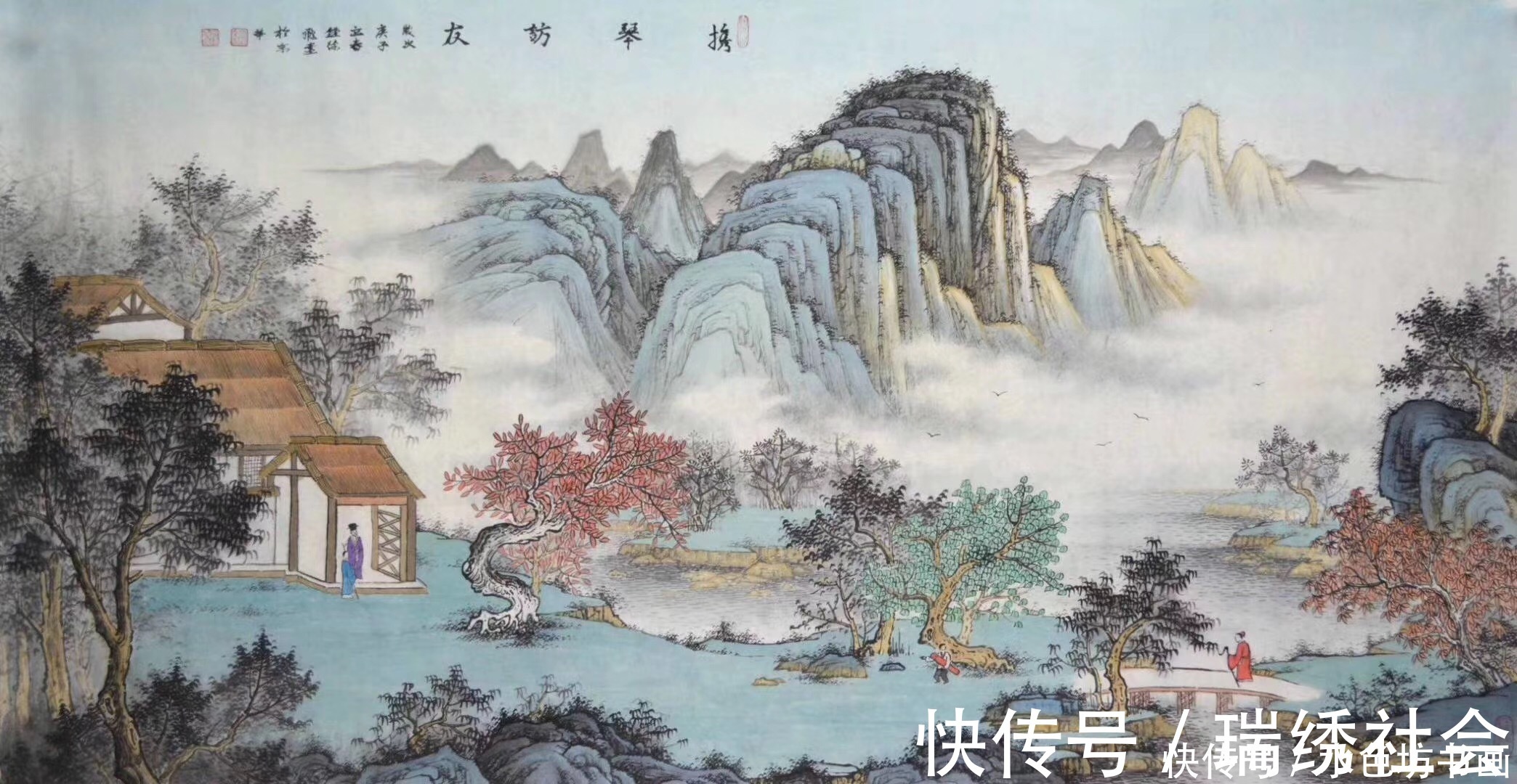 山水画@画家专栏 │钟徐飞——东风一样翠红新, 绿水青山又可人