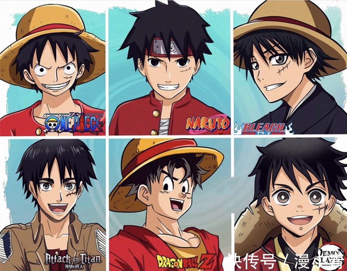 完结|火影和海贼王主角们齐聚一堂,不同的画风之下,人物的颜值见分晓