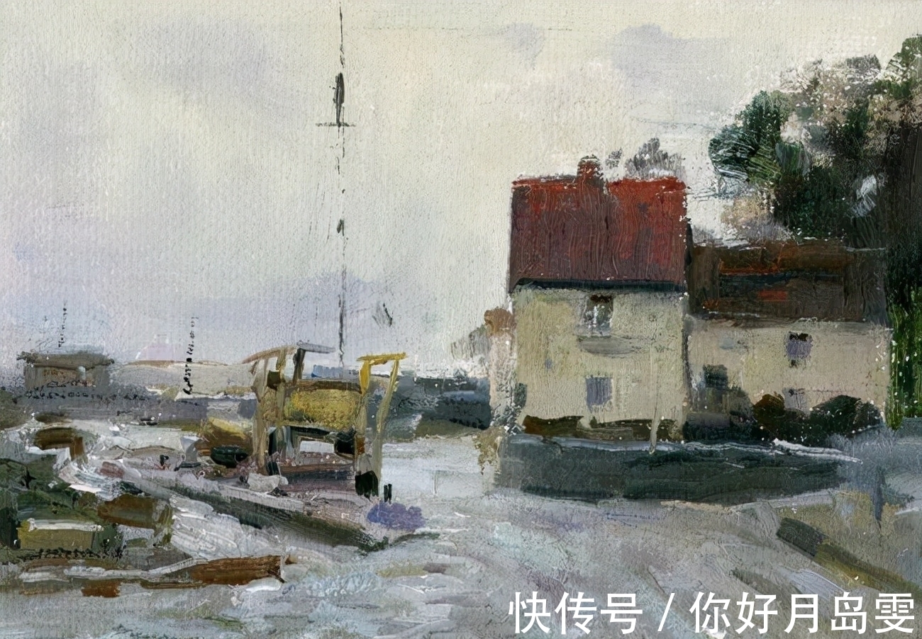 布面油画&著名油画家杨鸣山的风景写生作品，净化心灵！