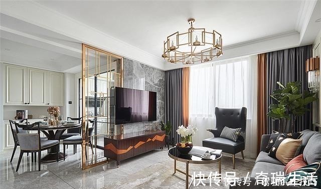 客厅|一进她家就被迷住，美式轻奢经典搭配，总是惊艳动人，实在很精致！