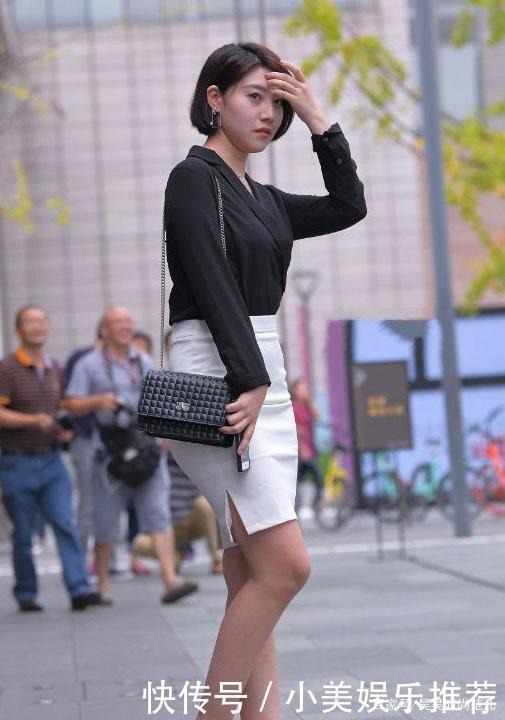 秋季时尚通勤风穿搭,V领上衣+半身裙搭配,上班休闲穿更显气质