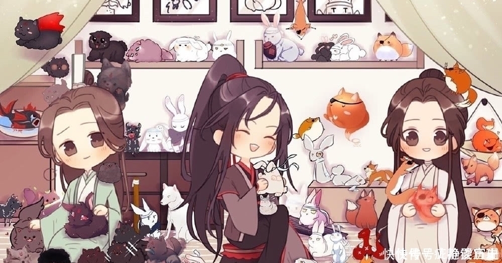 墨香$画师笔下的墨香儿媳们,羡羡风格有点不搭,动物全家福很有爱!