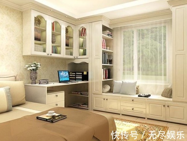 飘窗|老公在窗户边上打一圈“柜子”,自制“飘窗”特好看!收纳不费劲