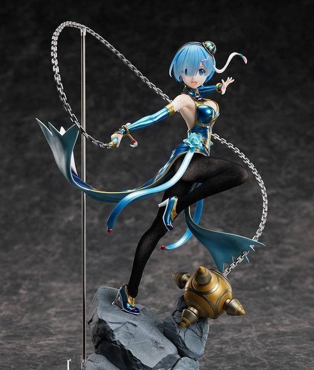 蕾姆|標價破千的蕾姆新旗袍手辦官圖 追求真實材質的黑絲變成了毛褲