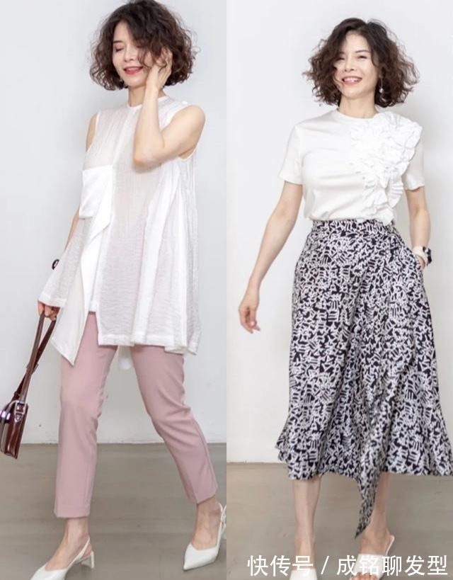 卷发|这才是50岁女人该有的装扮，烫卷发穿洋服，时尚减龄活力满满
