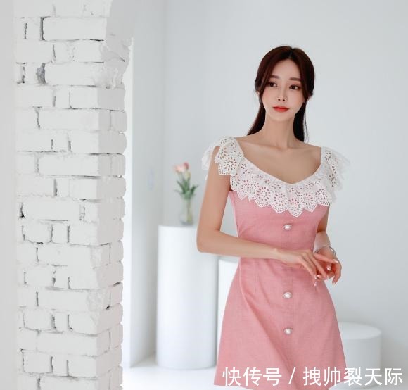 孙允珠|女神高清时尚搭配彩虹花裳刺绣漫叶小精灵衣裙!