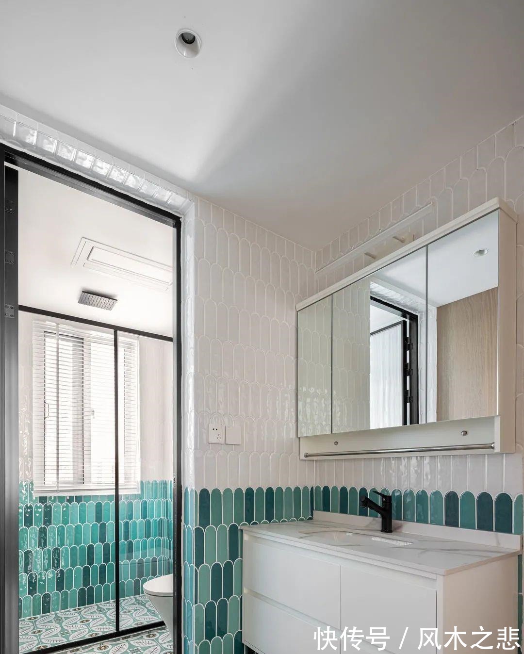 门洞|109㎡四口之家,全屋配色太清爽,三室两厅不压抑!