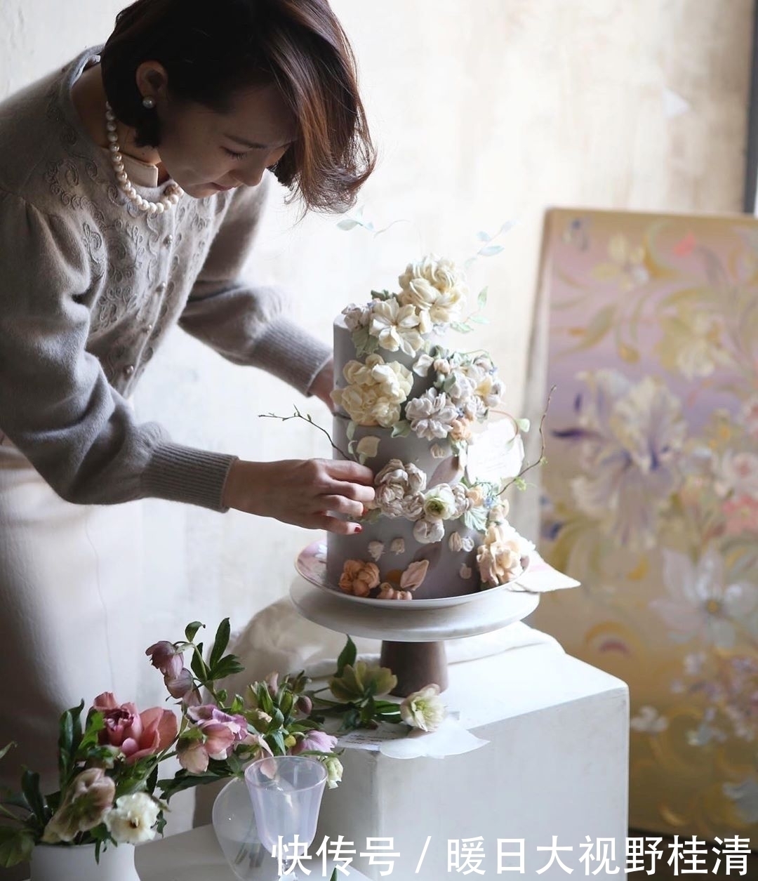 撩人|她做的鲜花蛋糕太撩人,看完后全世界都惊艳了