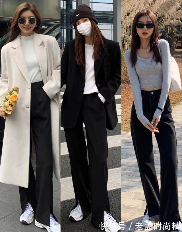 女人味 经典百搭款裤装,简约西装裤能穿出女人味,高腰开叉裤今年最流行