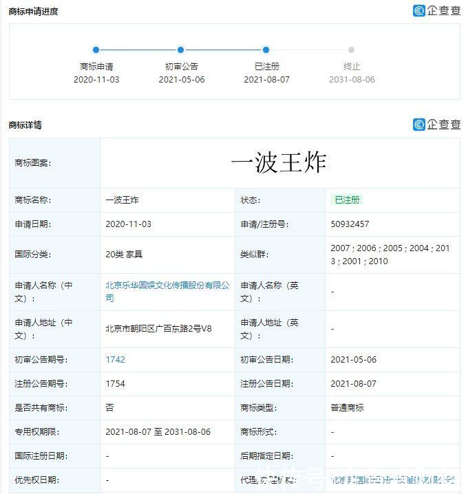 王一博|樂華娛樂部分“一波王炸”商標已注冊成功，其為王一博街舞戰隊名