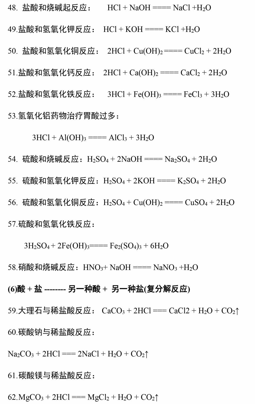 中考化学：初中化学方程式大全！