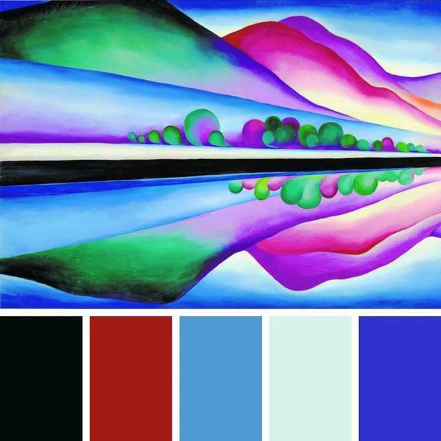 奥基夫|使用自然灵感调色板的 4 位大师级艺术家:莫奈、梵高、弗兰肯塔勒、奥基夫!